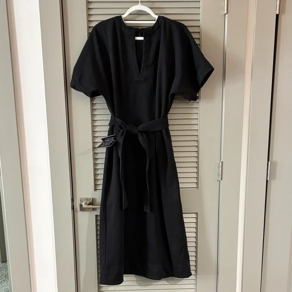 NWT Tuckernuck Black faux Suede  midi Dress Sz S - Picture 2 of 9